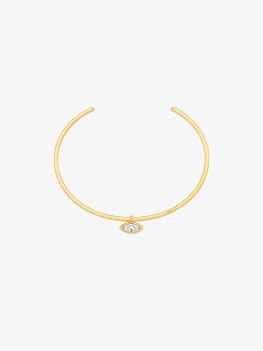 Zdjęcie produktu Naszyjnik kołnierz z cyrkonii sześciennej w szlifie markizy Michael Kors ZŁOTY (Złoty)