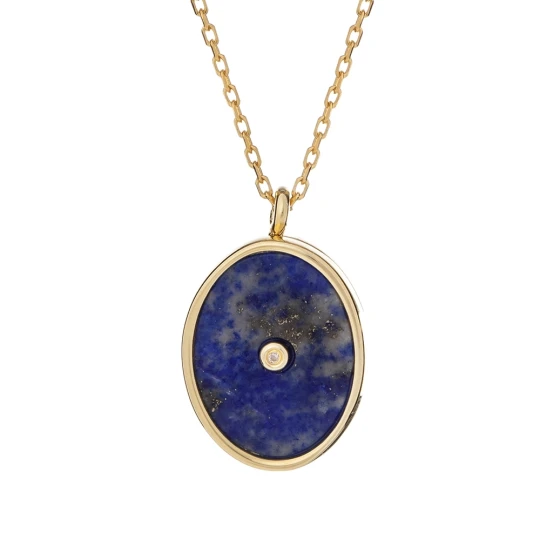 Zdjęcie produktu Naszyjnik puzderko; z lapis lazuli, srebrny pozłacany Ania Kruk GRANATOWY