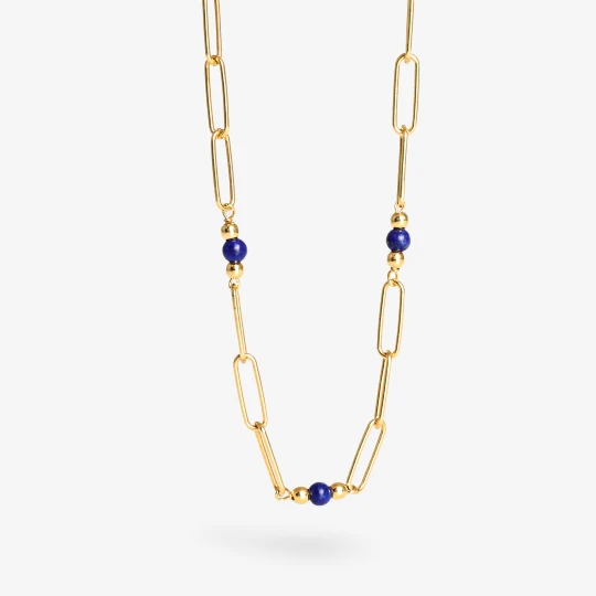 Zdjęcie produktu Naszyjnik z lapis lazuli; srebrny pozłacany Ania Kruk GRANATOWY