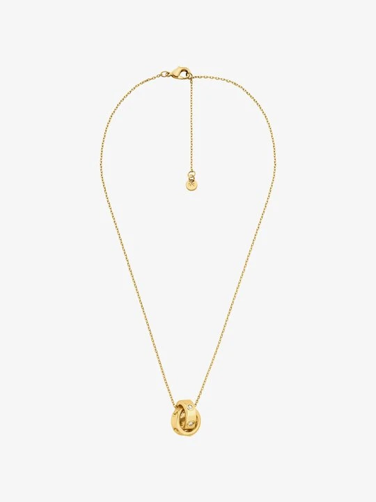 Zdjęcie produktu Naszyjnik z logo i sześcienną cyrkonią Michael Kors ZŁOTY (Złoty)