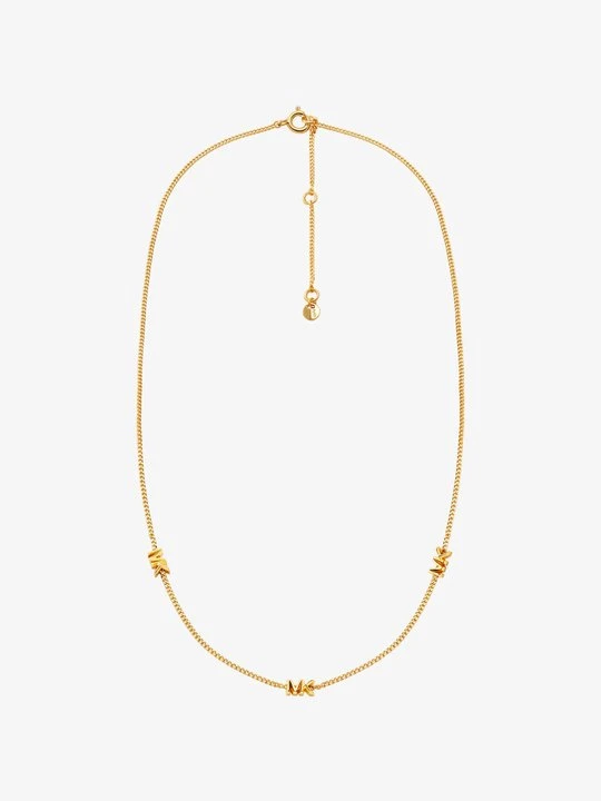 Zdjęcie produktu Naszyjnik z logo ze srebra próby 925 pokrytego metalem szlachetnym Michael Kors ZŁOTY (Złoty)