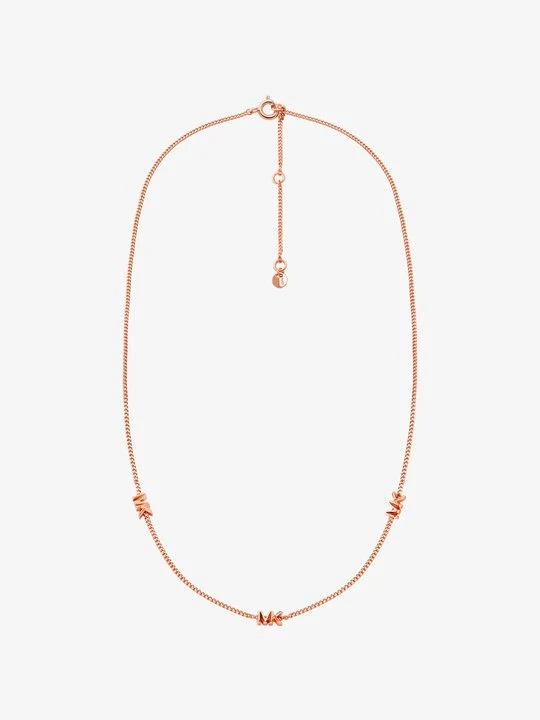 Zdjęcie produktu Naszyjnik z logo ze srebra próby 925 pokrytego metalem szlachetnym Michael Kors ROSE GOLD (Różowozłoty)
