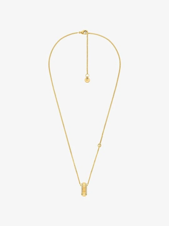 Zdjęcie produktu Naszyjnik z mosiężnym pierścionkiem w stylu pavé w złotym kolorze Michael Kors