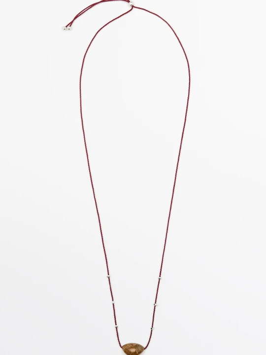 Zdjęcie produktu Naszyjnik Z Nieregularnym Kamieniem - Czerwony - Massimo Dutti - Female
