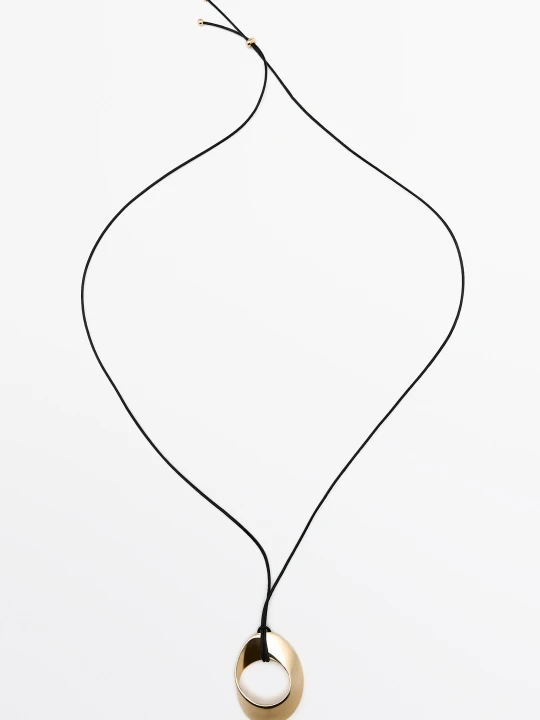 Zdjęcie produktu Naszyjnik Z Owalną Zawieszką - Złoty - Massimo Dutti - Female