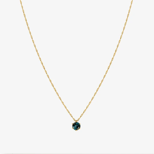 Zdjęcie produktu Naszyjnik z topazem london blue 3, 9 mm; złoty Ania Kruk