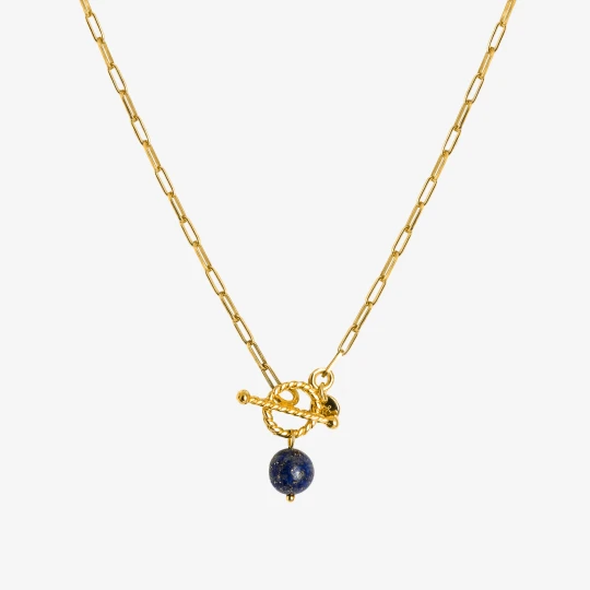 Zdjęcie produktu Naszyjnik z zawieszką z lapis lazuli; srebrny pozłacany Ania Kruk GRANATOWY