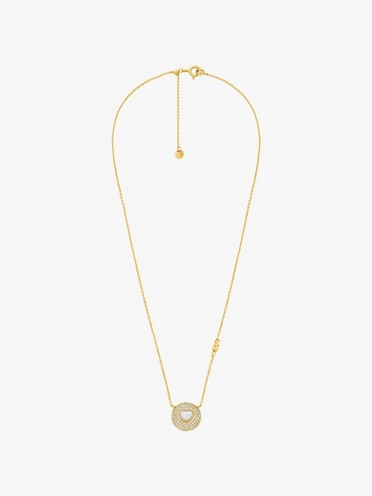 Zdjęcie produktu Naszyjnik ze srebra próby 925 w stylu pavé z zawieszką w kształcie serca Michael Kors ZŁOTY (Złoty)