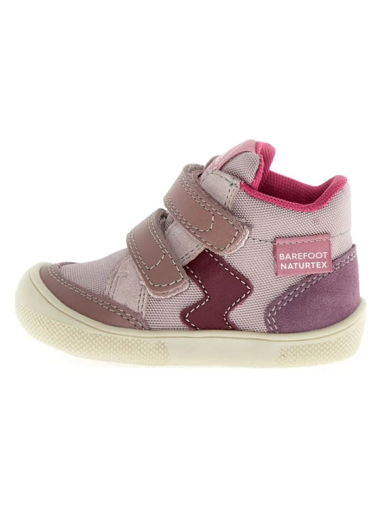 Zdjęcie produktu Naturino Skórzane sneakersy barefoot "Yoggi" w kolorze fioletowo-jasnoróżowym rozmiar: 24