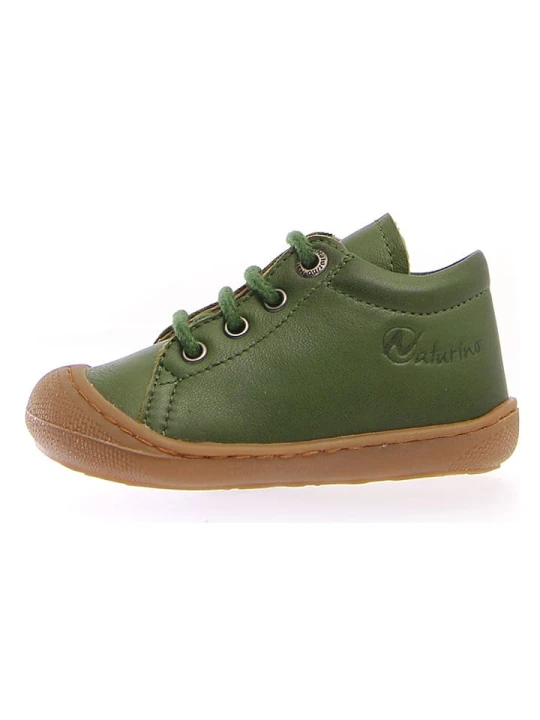 Zdjęcie produktu Naturino Skórzane sneakersy "Cocoon" w kolorze zielonym rozmiar: 24