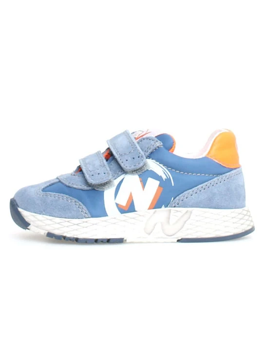 Zdjęcie produktu Naturino Skórzane sneakersy "Jesko 2" w kolorze błękitno-pomarańczowym rozmiar: 20