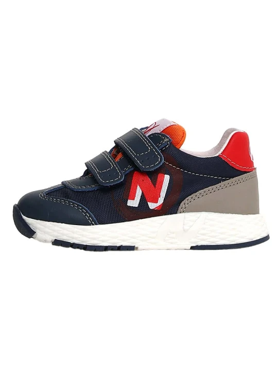 Zdjęcie produktu Naturino Skórzane sneakersy "Jesko" w kolorze granatowo-pomarańczowym rozmiar: 24