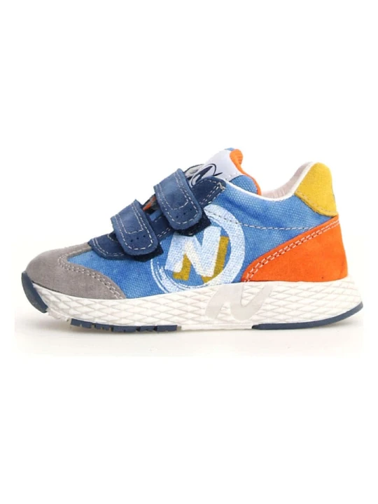 Zdjęcie produktu Naturino Skórzane sneakersy "Jesko" w kolorze granatowo-żółto-pomarańczowym rozmiar: 35