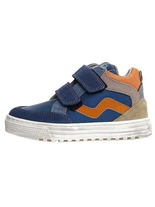 Zdjęcie produktu Naturino Skórzane sneakersy "Mizar" w kolorze niebiesko-pomarańczowym rozmiar: 30