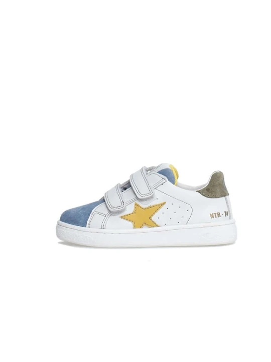 Zdjęcie produktu Naturino Skórzane sneakersy "Pinn" w kolorze białym ze wzorem rozmiar: 33