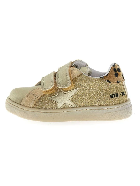 Zdjęcie produktu Naturino Skórzane sneakersy "Pinn" w kolorze złotym rozmiar: 33
