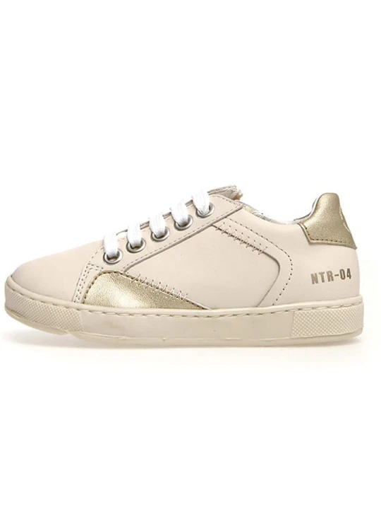 Zdjęcie produktu Naturino Skórzane sneakersy "Quar" w kolorze złoto-beżowym rozmiar: 23
