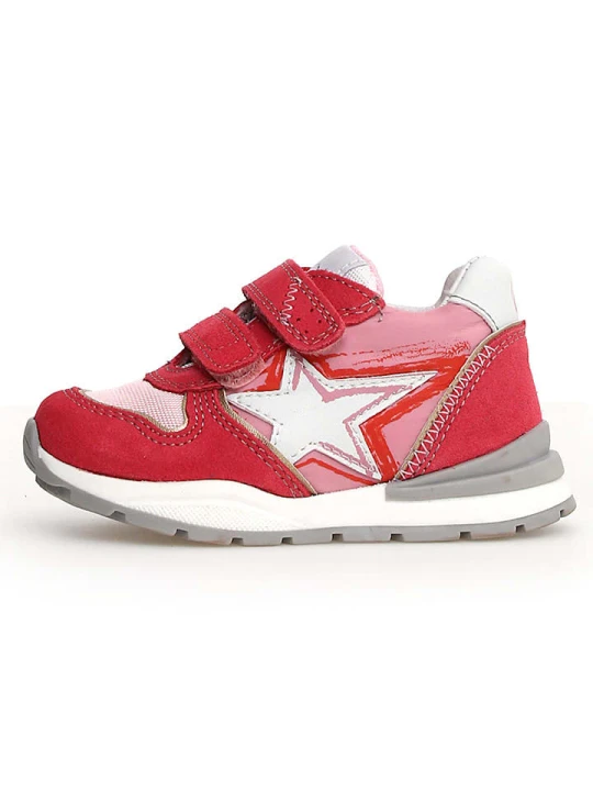 Zdjęcie produktu Naturino Skórzane sneakersy "Roy" w kolorze biało-czerwono-jasnoróżowym rozmiar: 24
