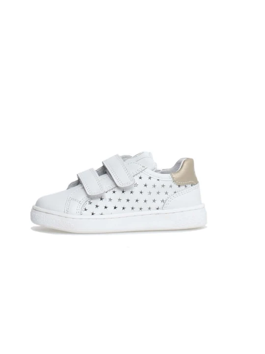 Zdjęcie produktu Naturino Skórzane sneakersy "Saevel Stars" w kolorze złoto-białym rozmiar: 32