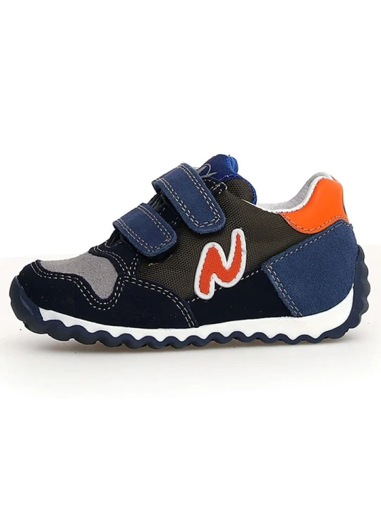 Zdjęcie produktu Naturino Skórzane sneakersy "Sammy 2" w kolorze granatowo-pomarańczowym rozmiar: 24