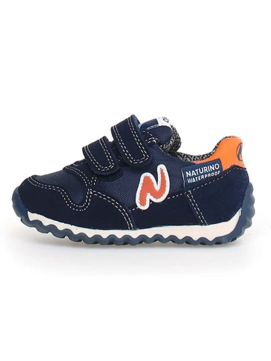 Zdjęcie produktu Naturino Skórzane sneakersy "Sammy 2" w kolorze granatowo-pomarańczowym rozmiar: 24