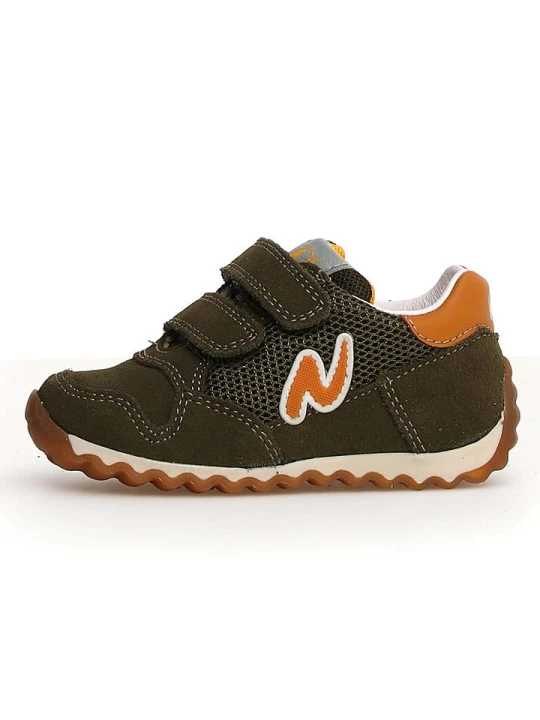 Zdjęcie produktu Naturino Skórzane sneakersy "Sammy 2" w kolorze pomarańczowo-khaki rozmiar: 21