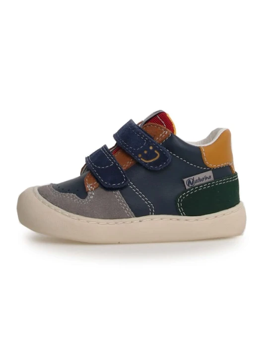 Zdjęcie produktu Naturino Skórzane sneakersy w kolorze granatowo-musztardowo-szarym rozmiar: 21