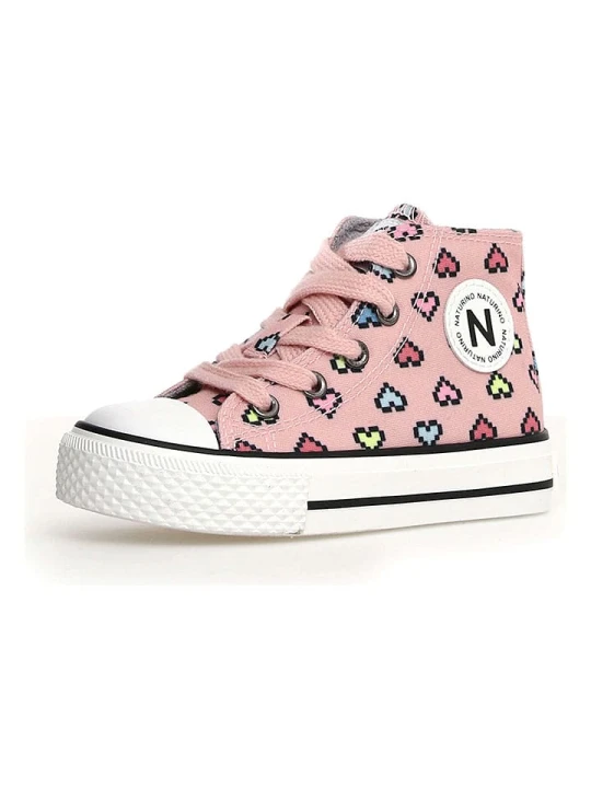 Zdjęcie produktu Naturino Sneakersy "Ylfas" w kolorze jasnoróżowym ze wzorem rozmiar: 24