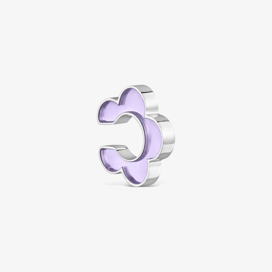 Zdjęcie produktu Nausznica Ze Stali I Liliowej Żywicy Z Motywem Kwiatu Tous Galaxy - Tous LILAC