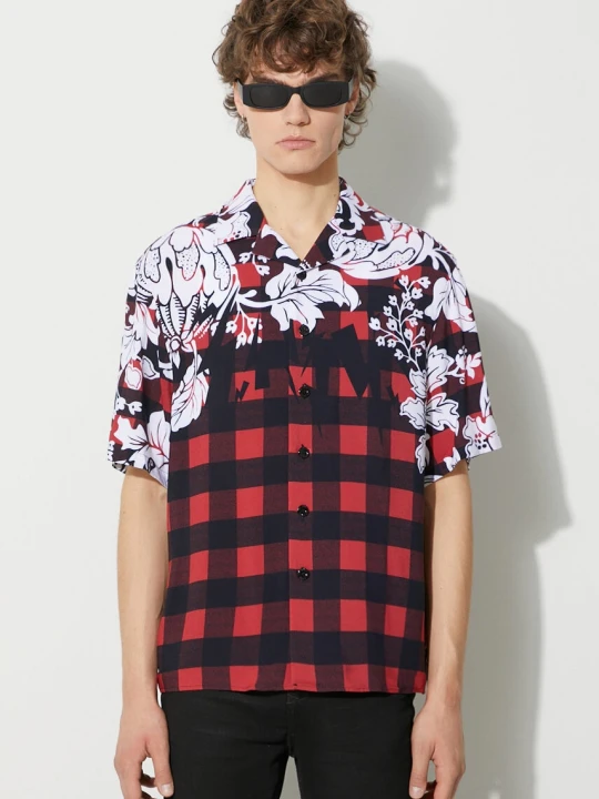 Zdjęcie produktu Neil Barrett Neil Barett koszula LOOSE HAWAIIAN CHECK WITH BOLTS