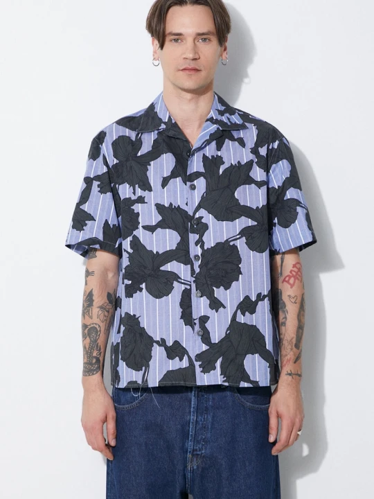 Zdjęcie produktu Neil Barrett koszula bawełniana Boxy Bold Flowers Print Short Sleeve Shirt