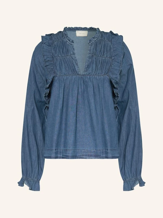 Zdjęcie produktu Neo Noir Bluzka Jeansowa Janis Z Falbankami blau GRANATOWY