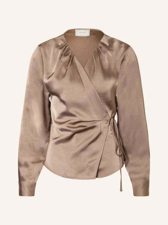 Zdjęcie produktu Neo Noir Bluzka Kopertowa Caprina Z Satyny beige