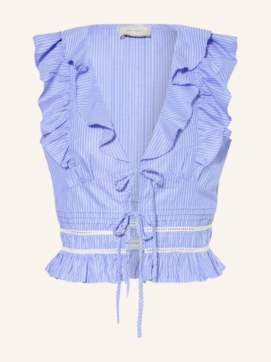 Zdjęcie produktu Neo Noir Bluzka Koszulowa Jolia Z Falbankami I Volanami blau