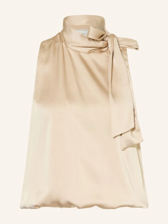 Zdjęcie produktu Neo Noir Satynowa Bluzka Veda Z Kokardą beige