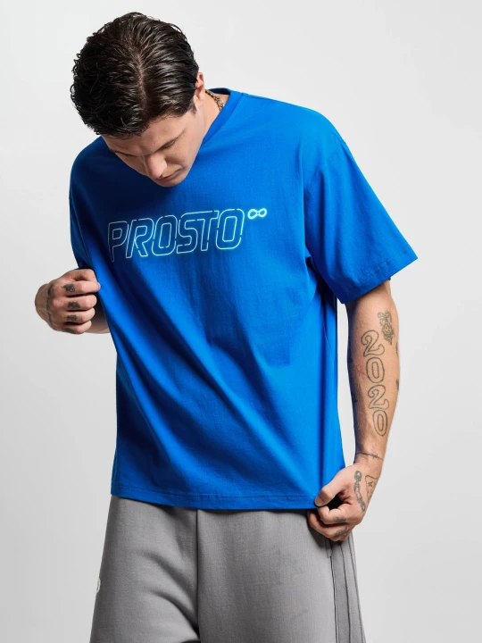 Zdjęcie produktu Neon Electric Blue T-shirt boxy bawełniany męski niebieski PROSTO.