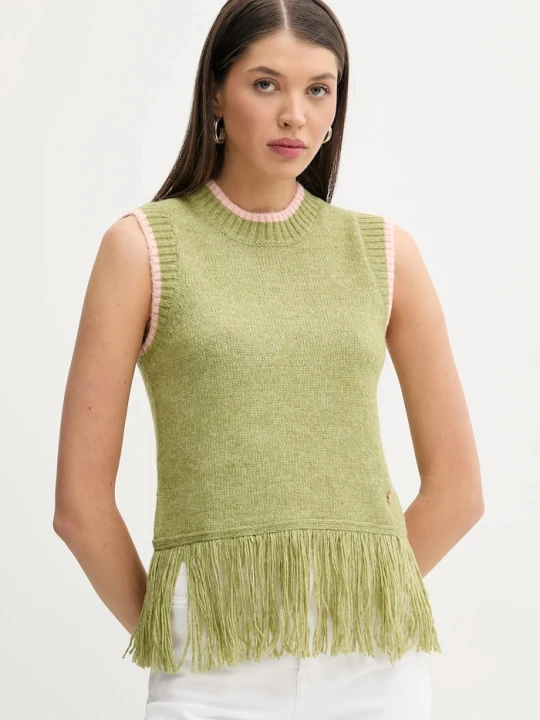 Zdjęcie produktu Never Fully Dressed kamizelka z domieszką wełny zielony