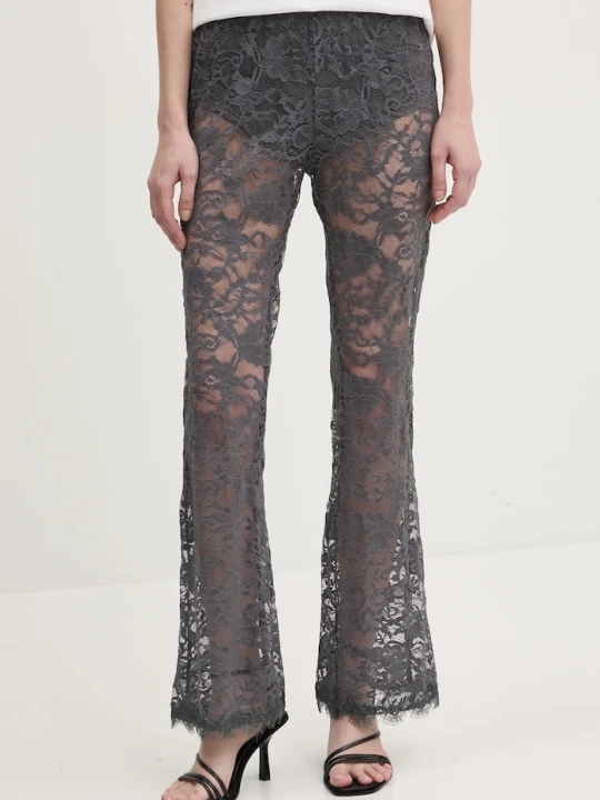 Zdjęcie produktu Never Fully Dressed spodnie Charcoal Lace szary