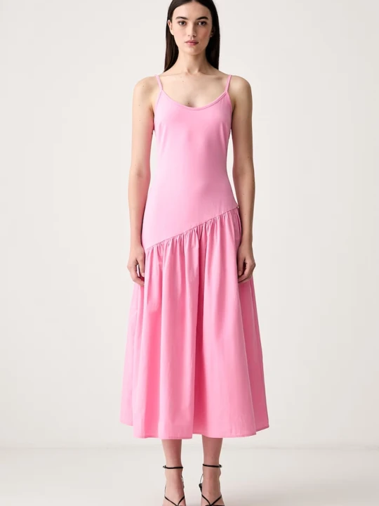 Zdjęcie produktu Never Fully Dressed sukienka rozkloszowana z bawełną różowy