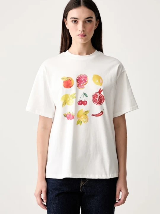 Zdjęcie produktu Never Fully Dressed T-shirt damski bawełniany biały
