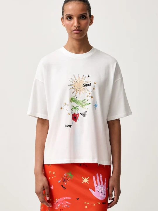 Zdjęcie produktu Never Fully Dressed T-shirt damski bawełniany biały