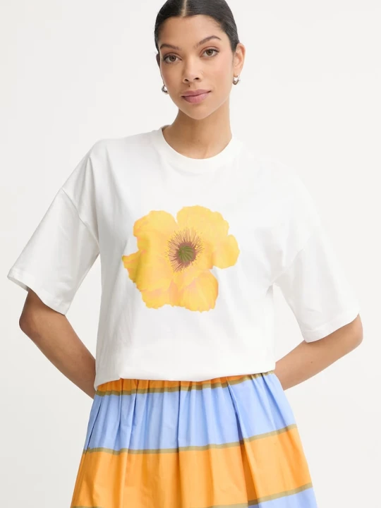 Zdjęcie produktu Never Fully Dressed T-shirt oversize damski bawełniany biały