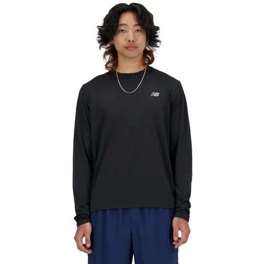 Zdjęcie produktu New Balance Athletics Long Sleeve MT41256BK, Męskie, Czarne, longsleevy, poliester, rozmiar: L