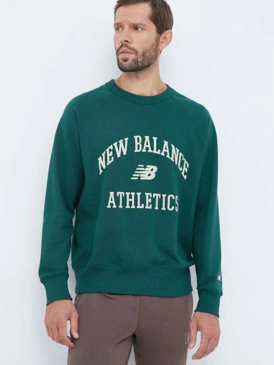 Zdjęcie produktu New Balance bluza bawełniana zielony
