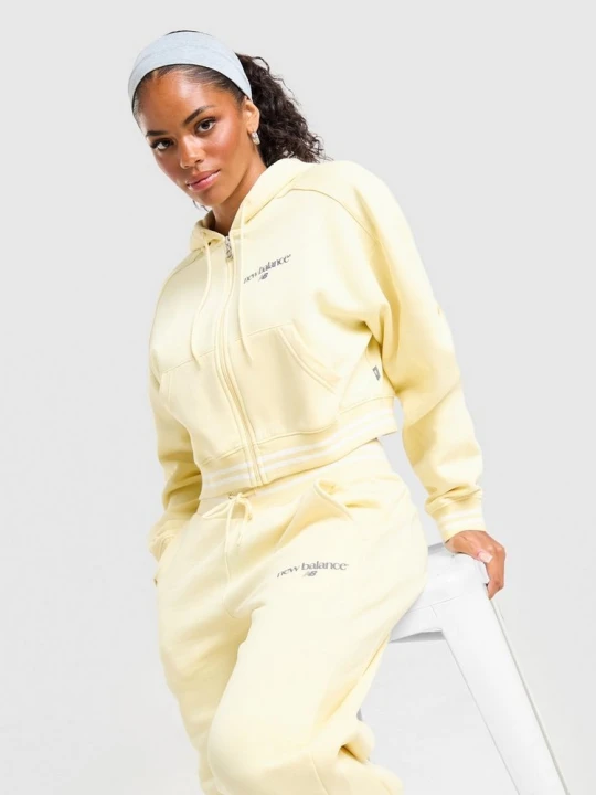 Zdjęcie produktu New Balance Bluza Rozpinana Z Kapturem Ribb Cropp żółty