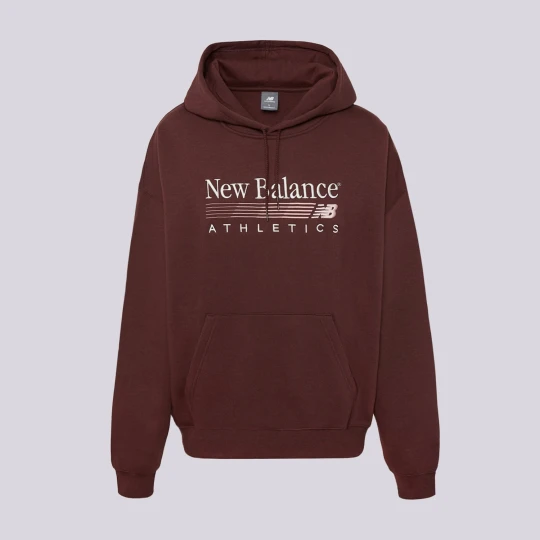 Zdjęcie produktu New Balance Bluza Z Kapturem Trackside Fleece Hoodie bordowy