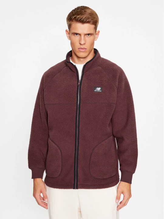 Zdjęcie produktu New Balance Polar Athletics Polar Fleece Full Zip MJ33503 Czerwony ciemny Regular Fit