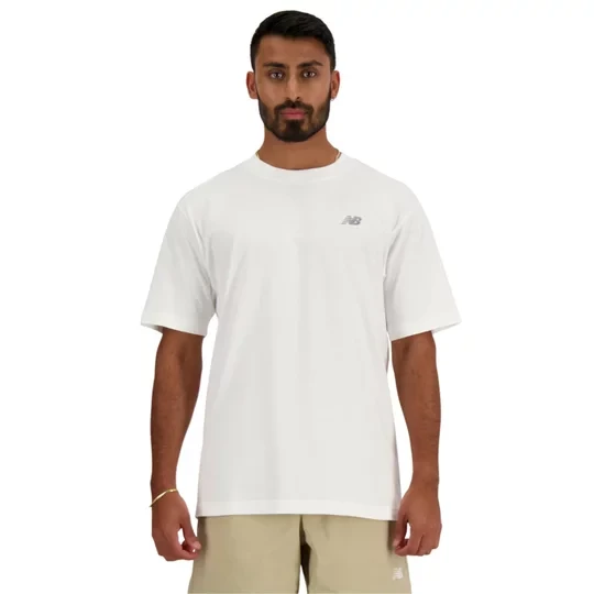 Zdjęcie produktu New Balance Sport Essentials Cotton T-Shirt MT41509WT, Męskie, Białe, t-shirty, bawełna, rozmiar: L