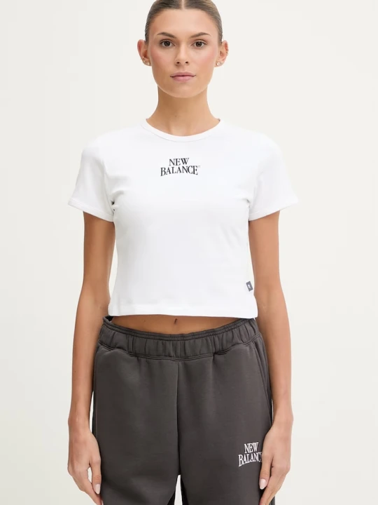 Zdjęcie produktu New Balance t-shirt damski Heritage Ringer biały