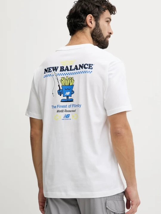 Zdjęcie produktu New Balance t-shirt męski bawełniany Fish and Chips biały